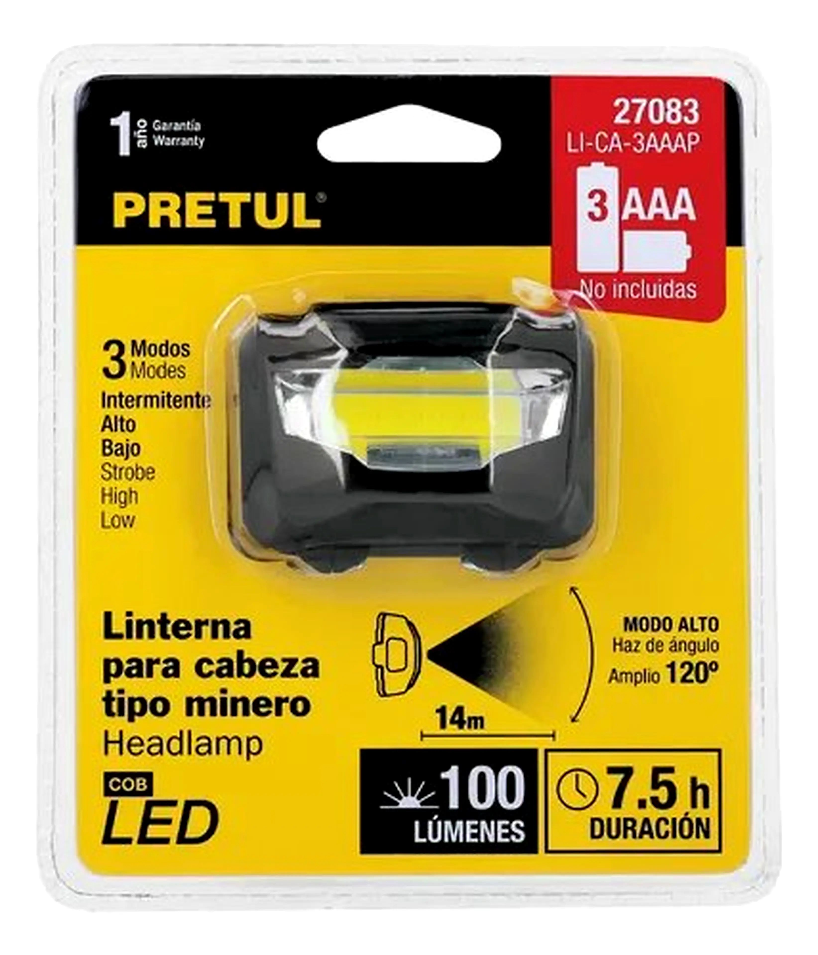 LINTERNA PRETUL PARA CABEZA TIPO MINERO - LED